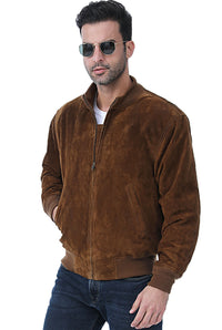 Landing Leathers Men WWII Suede Leather Tanker Jacket