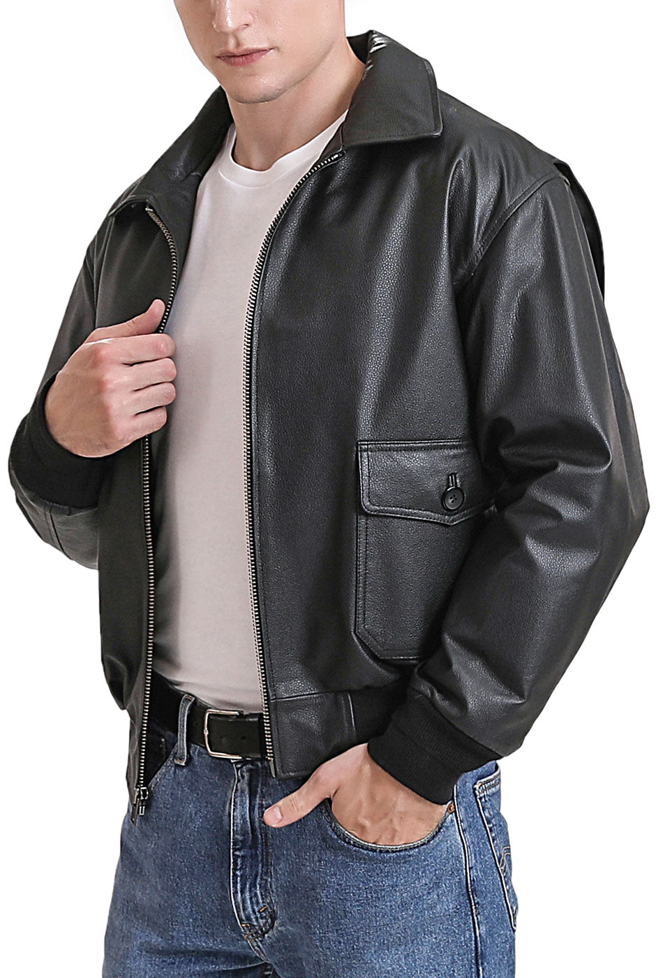 Landing Leathers Men Air Force G-2 Leather Flight Bomber Jacket