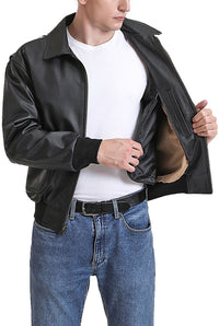 Landing Leathers Men Air Force G-2 Goatskin Leather Flight Bomber Jacket