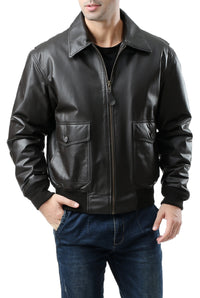 Landing Leathers Men Air Force G-2 Leather Flight Bomber Jacket