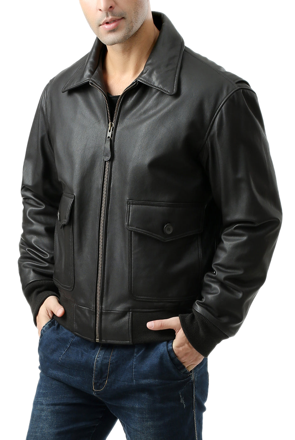 Landing Leathers Men Air Force G-2 Goatskin Leather Flight Bomber Jacket