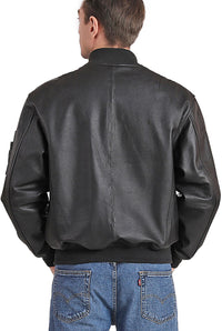 Landing Leathers Men MA-1 Leather Flight Bomber Jacket