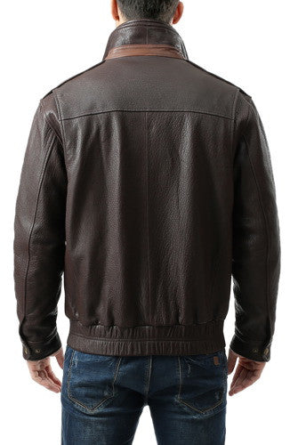 BGSD Men Brandon New Zealand Lambskin Leather Bomber Jacket