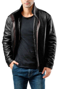 BGSD Men Brandon New Zealand Lambskin Leather Bomber Jacket