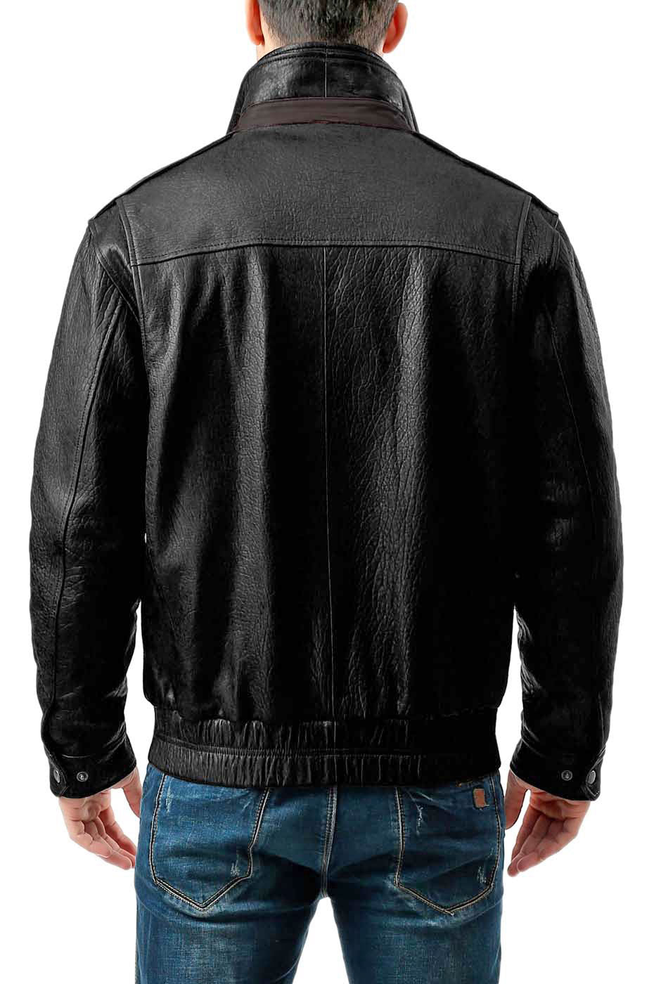 BGSD Men Brandon New Zealand Lambskin Leather Bomber Jacket