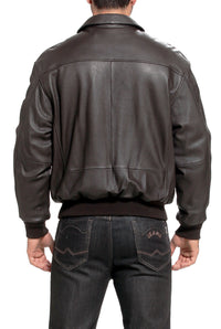 Landing Leathers Air Force Men A-2 Goatskin Leather Flight Bomber Jacket