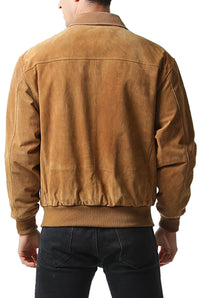 Landing Leathers Men Air Force A-2 Suede Leather Flight Bomber Jacket