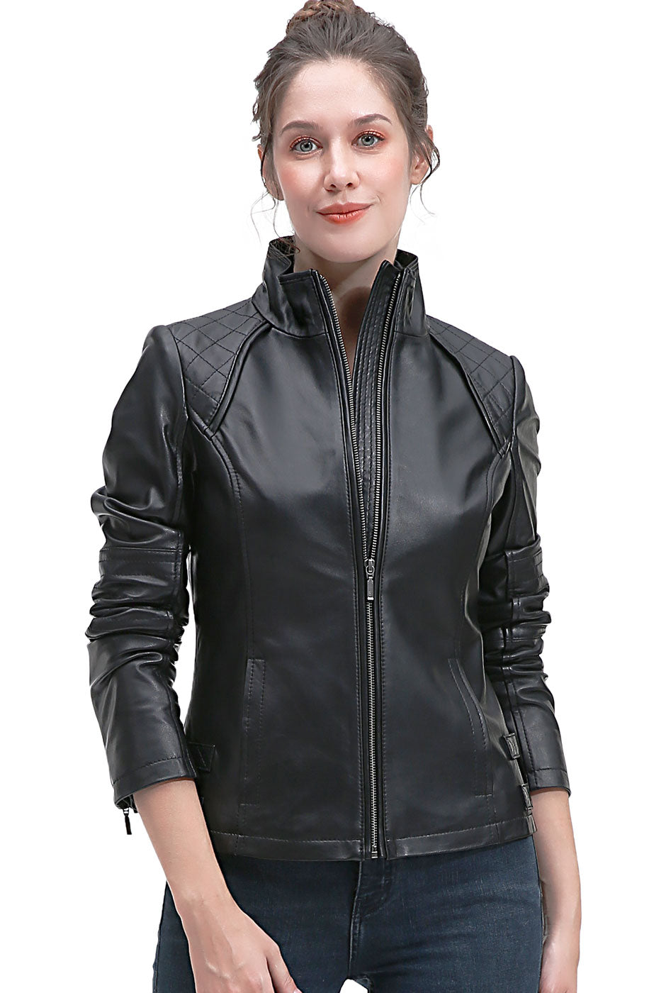 BGSD Women Kate Lambskin Leather Jacket