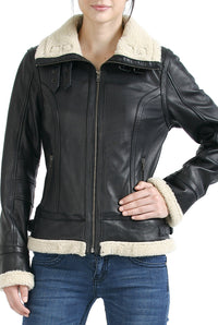 BGSD Women Brittany Lambskin Leather Jacket