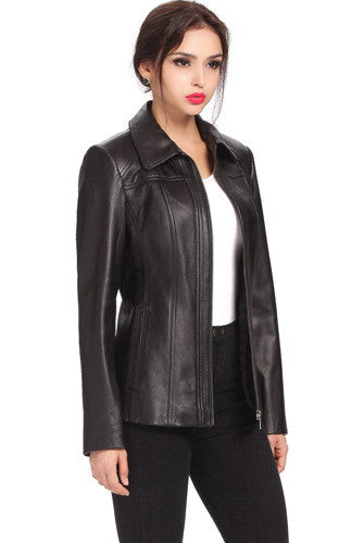 BGSD Women Ellen New Zealand Lambskin Leather Jacket Luxury Lane