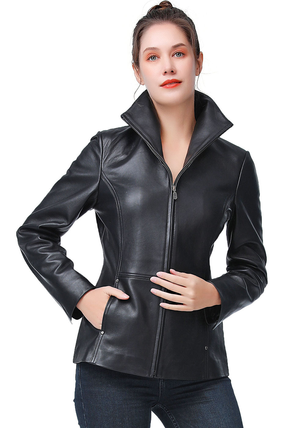 BGSD Women Lyla Lambskin Leather Jacket