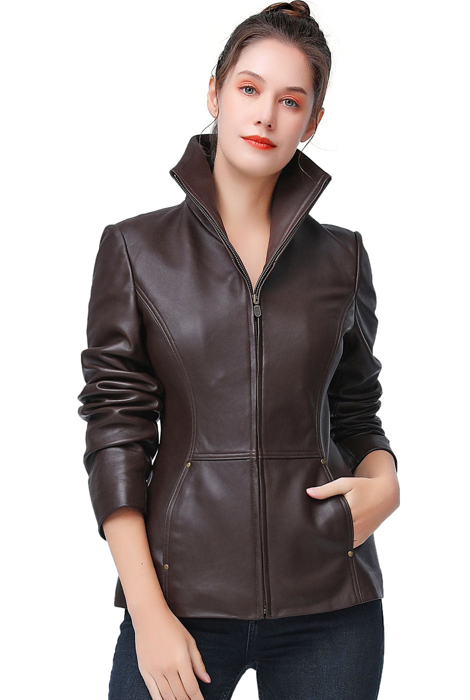 BGSD Women Lyla Lambskin Leather Jacket