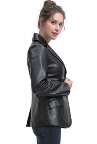 BGSD Women Ruth Lambskin Leather Blazer Jacket