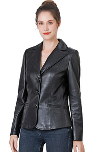 BGSD Women Nala Lambskin Leather Blazer Jacket