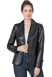 BGSD Women Nala Lambskin Leather Blazer Jacket