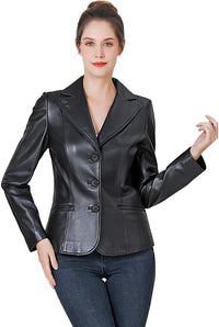 BGSD Women Nala Lambskin Leather Blazer Jacket