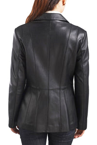 BGSD Women Crystal Lambskin Leather Blazer