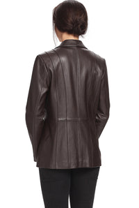 BGSD Women Crystal Lambskin Leather Blazer