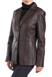 BGSD Women Crystal Lambskin Leather Blazer