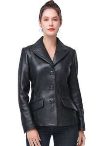 BGSD Women Emma Lambskin Leather Blazer