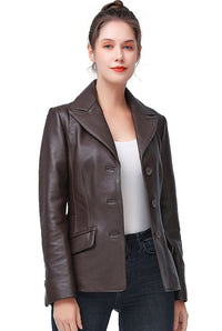 BGSD Women Emma Lambskin Leather Blazer