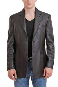 BGSD Men Kai Two-Button Lambskin Leather Blazer