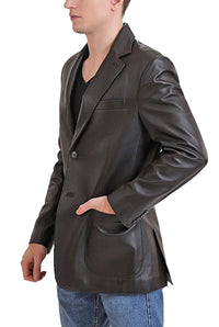 BGSD Men Kai Two-Button Lambskin Leather Blazer