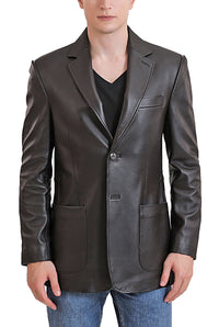 BGSD Men Kai Two-Button Lambskin Leather Blazer