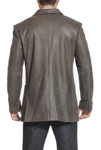 BGSD Men Eric Two-Button Distressed Cowhide Leather Blazer