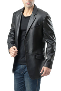 BGSD Men Benji Two-Button Lambskin Leather Blazer