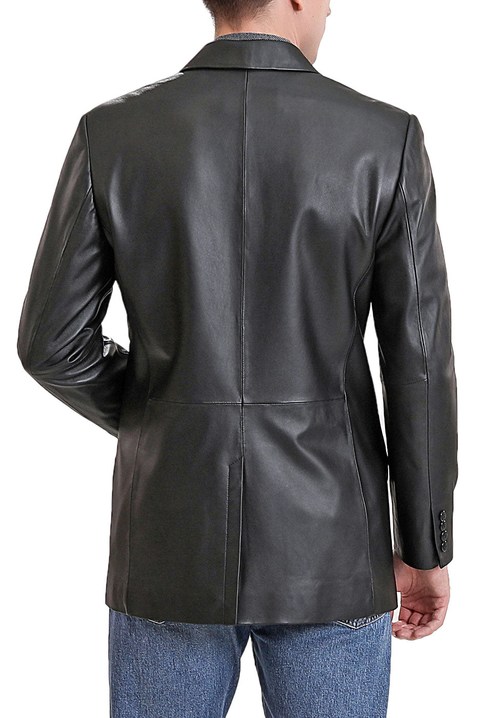 BGSD Men Benji Two-Button Lambskin Leather Blazer