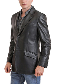 BGSD Men Benji Two-Button Lambskin Leather Blazer