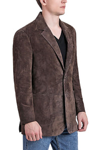 BGSD Men Steve Classic Two-Button Suede Leather Blazer