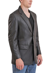 BGSD Men Richard Classic Two-Button Lambskin Leather Blazer