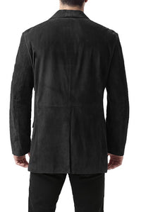 BGSD Men Cliff Classic Two-Button Suede Leather Blazer