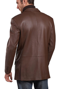 BGSD Men Noah Two-Button Lambskin Leather Blazer