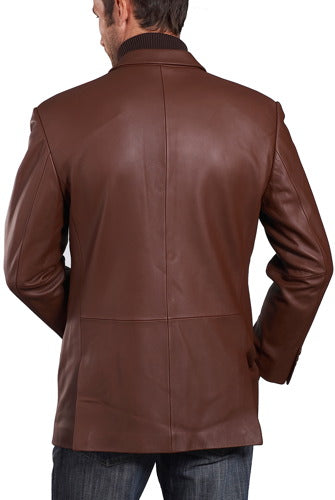 BGSD Men Noah Two-Button Lambskin Leather Blazer