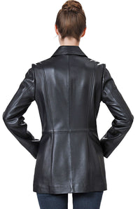 BGSD Women Dana Lambskin Leather Car Coat