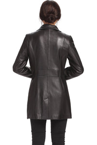 BGSD Women Jocelyn Lambskin Leather Car Coat