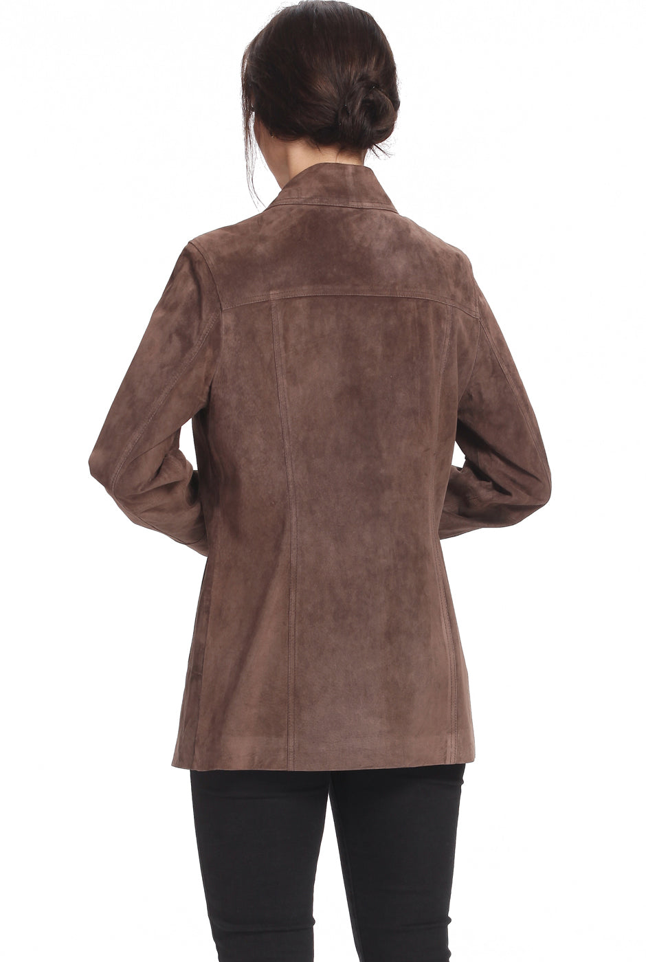 BGSD Women Anna Suede Leather Car Coat