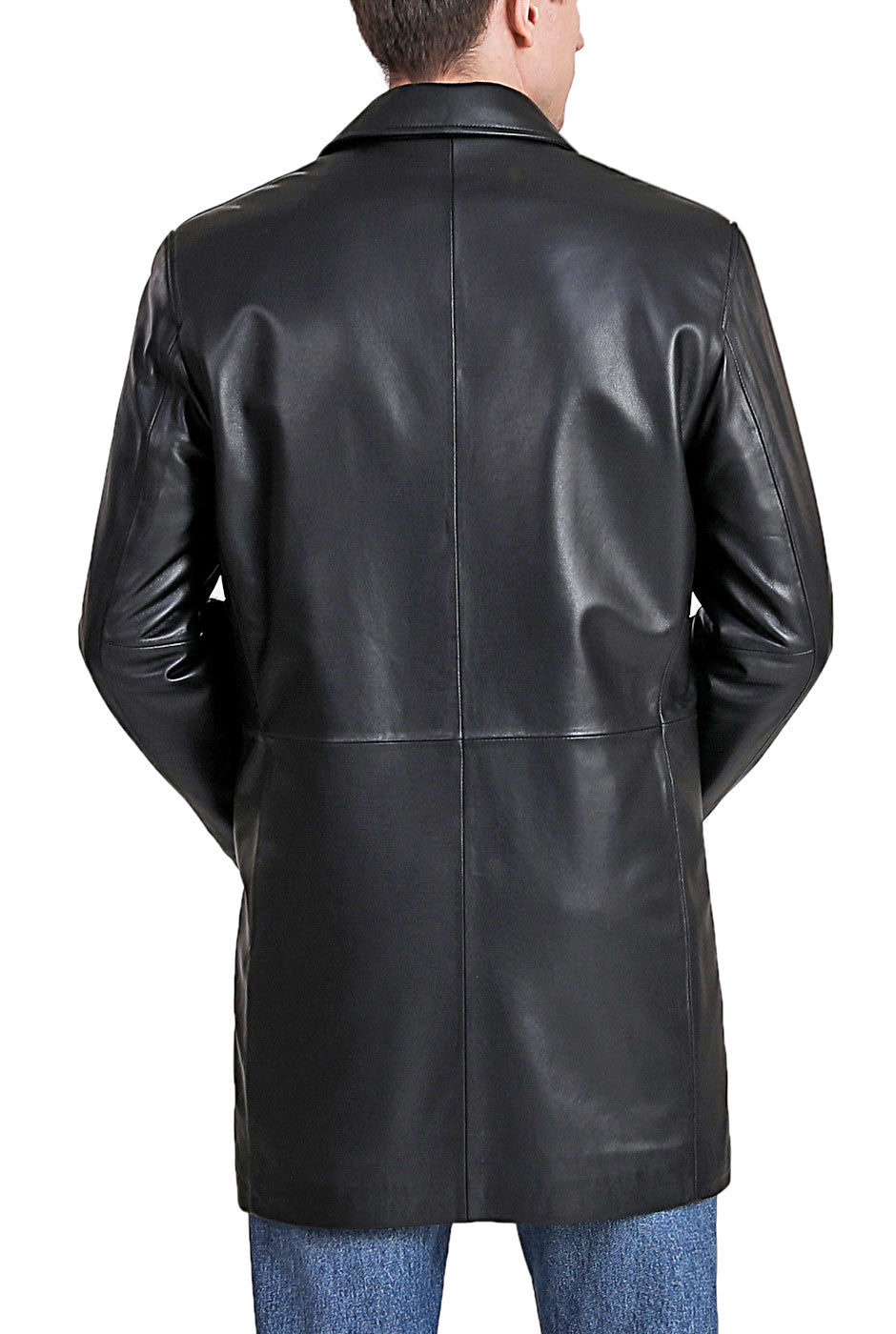 BGSD Men Peter Three-Quarter Lambskin Leather Car Coat