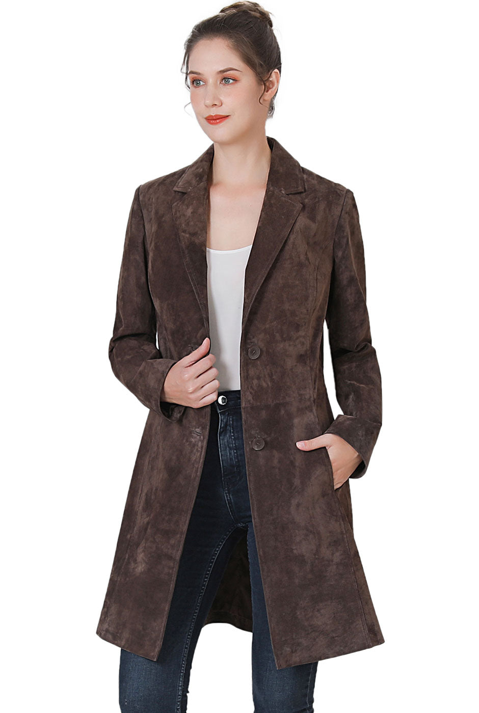 BGSD Women Mary Suede Leather Walker Coat