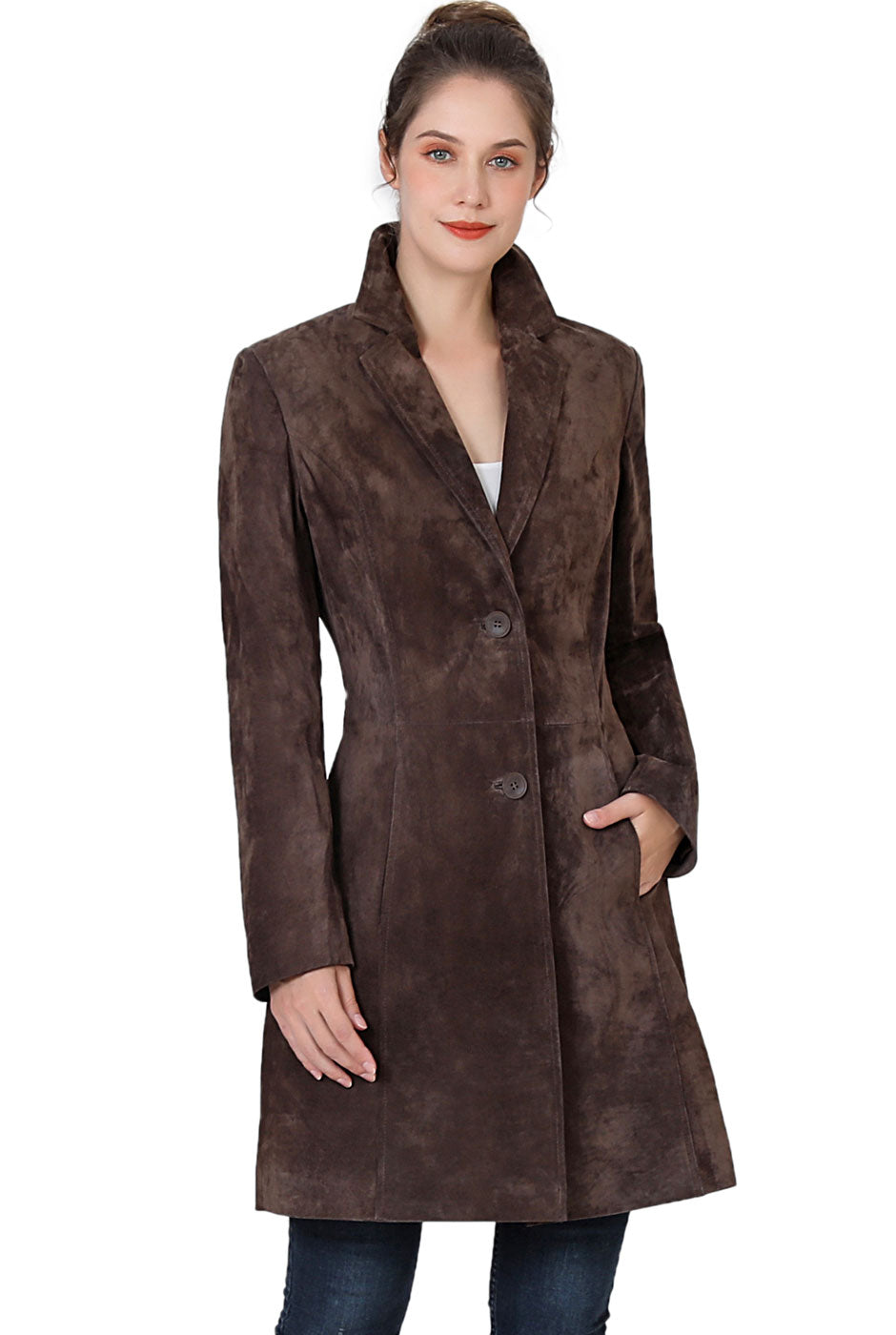 BGSD Women Mary Suede Leather Walker Coat