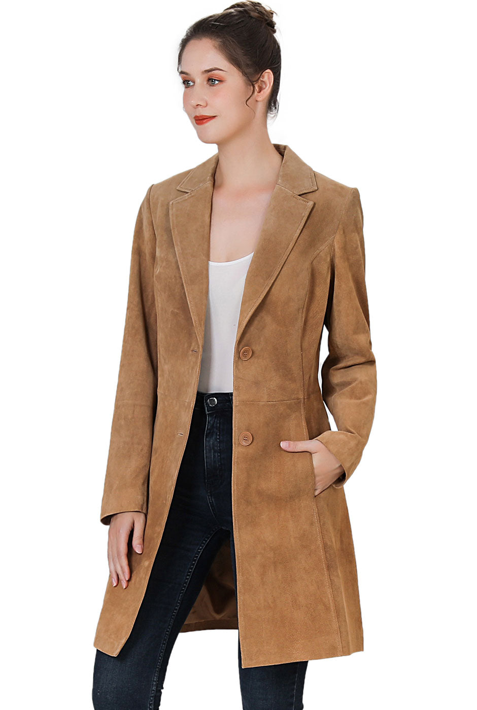 BGSD Women Mary Suede Leather Walker Coat