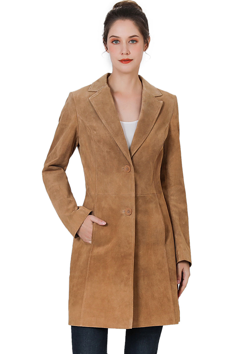 BGSD Women Mary Suede Leather Walker Coat