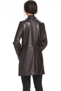 BGSD Women Danielle Lambskin Leather Walking Coat