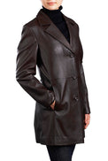 bgsd womens danielle new zealand lambskin leather walking coat 1