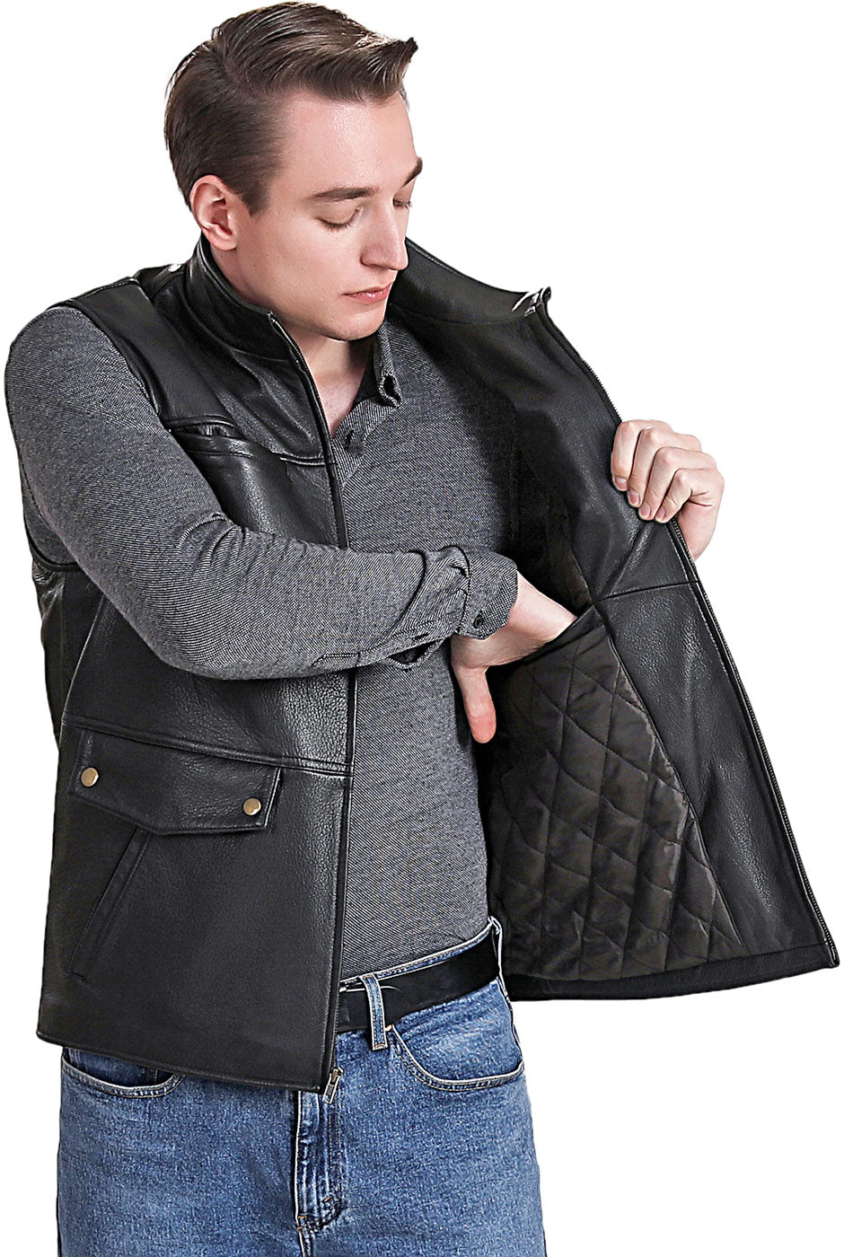 BGSD Men Goatskin Leather Field Vest – Luxury Lane