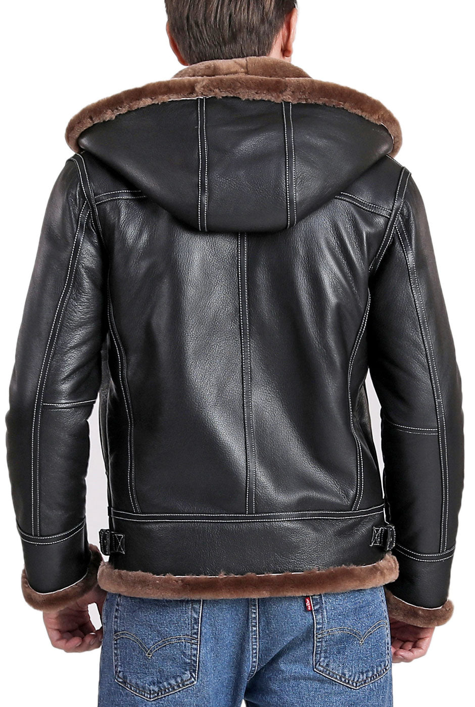 Monogram Leather Trucker Jacket - Luxury Black