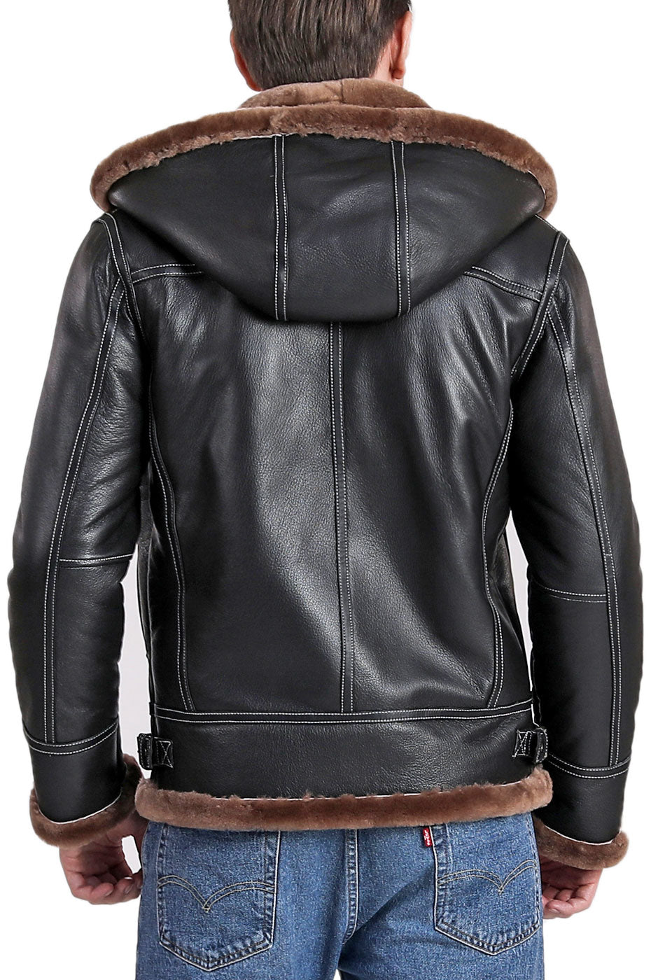 Landing Leathers Men Monogram Collection B-3 Sheepskin Bomber Jacket